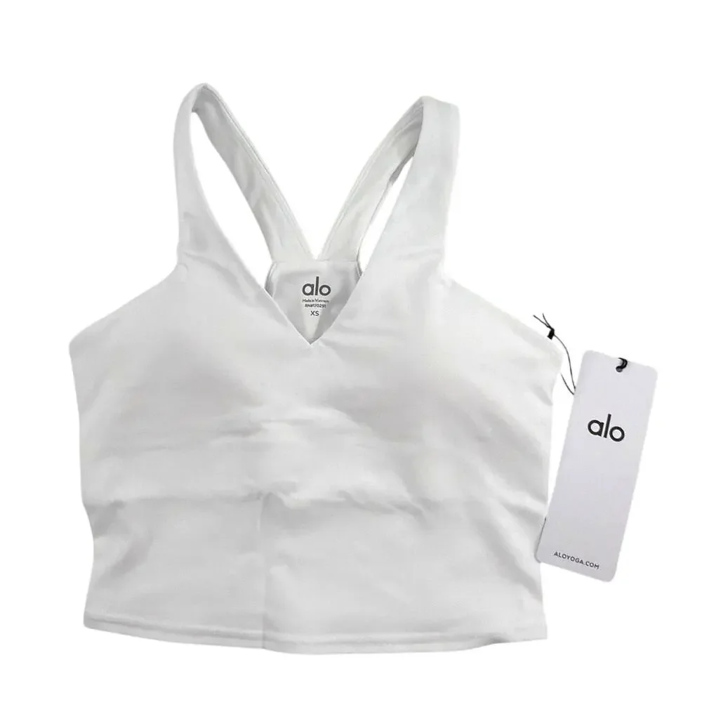 Alo Yoga White Airbrush Real Bra Tank Size Size XS